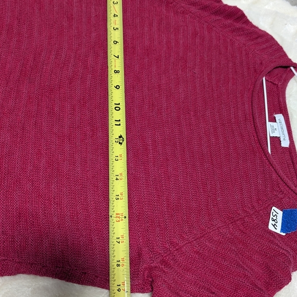 #1584 Liz Clairborne short sleeve pink knit crew neck sweater Med - Picture 10 of 10